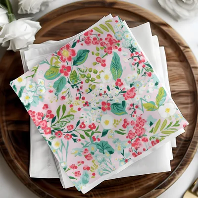 Vibrant Floral Patterned Square Paper Napkins