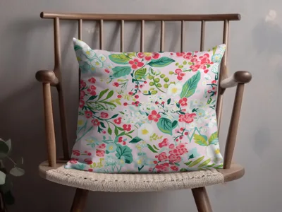 Vibrant Multi-Color Floral Decorative Throw Pillow Cover