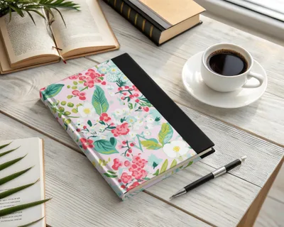 Colorful Floral Design Hardcover Notebook Product