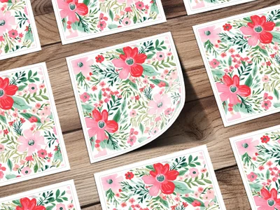 Vibrant Floral Pattern Art Print for Home Decor
