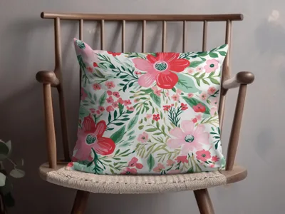 Vibrant Decorative Floral Design Cushion Pillow