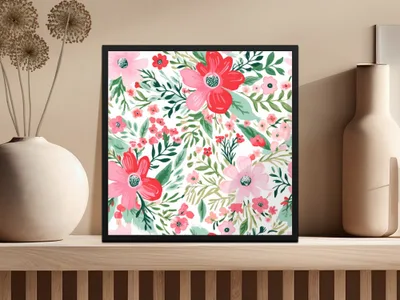 Colorful Floral Art Print Wall Decor for Home