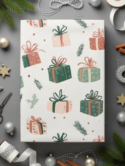 Festive Gift-Themed Christmas Wrapping Paper
