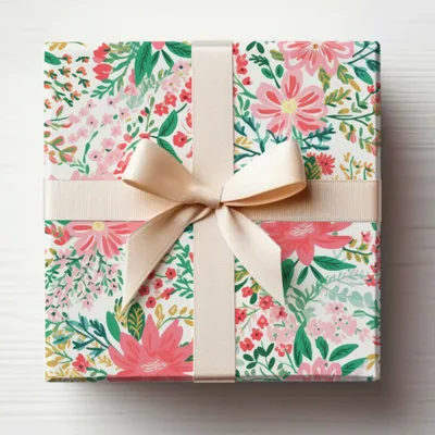 Elegant Floral Gift Box with Ribbon for Special Occasions