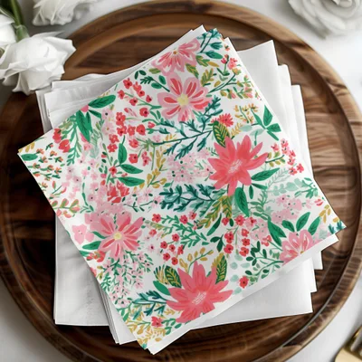Vibrant Floral Design Decorative Paper Napkins Product