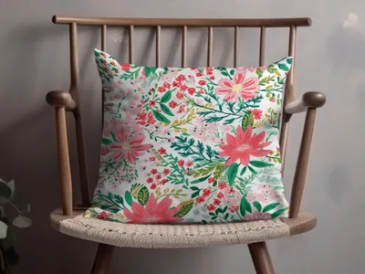 Colorful Botanical Print Decorative Cushion Cover