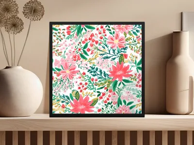 Vibrant Floral Artistic Wall Decor for Home or Office
