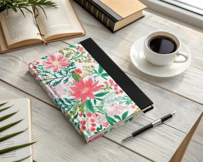 Colorful Floral Design Hardcover Notebook journal