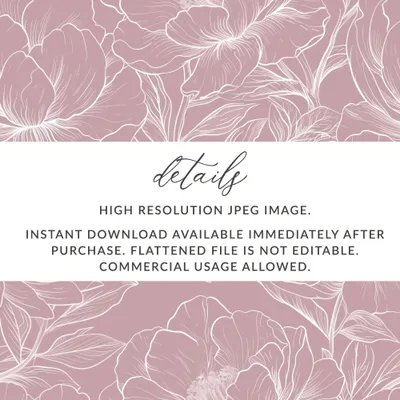 Blush Pink Floral Digital Paper, Peony Flowers, Seamless Pattern, Commercial Use, Print on Demand, 12x12 JPEG Files, Scrapbooking - Moore and Mountain