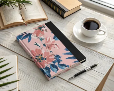 Blush Pink Modern Summer Floral Pattern Blue and Navy - Moore and Mountain