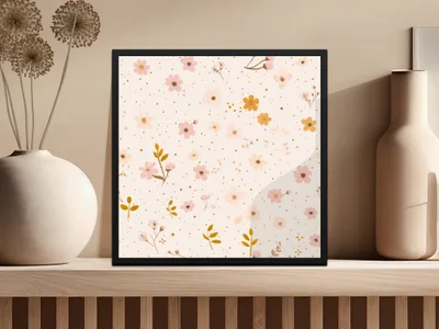Delicate Pink and Gold Floral Pattern Art Print