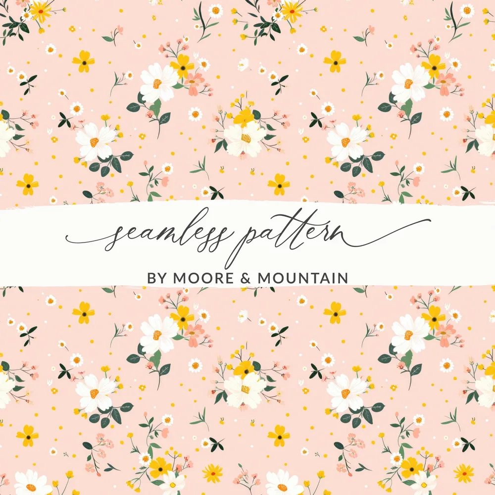 Floral Pink Seamless Pattern by Moore & Mountain Design