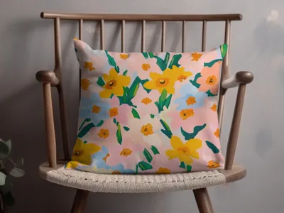 Vibrant Floral Pattern Decorative Throw Pillow Cover