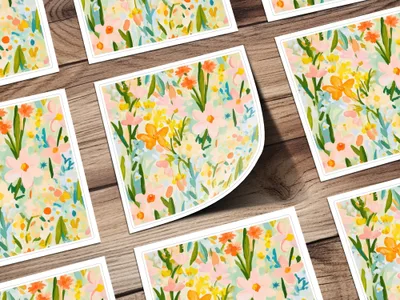 Bright and Colorful Floral Print Stationery Item