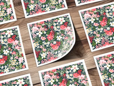 Vibrant Floral Pattern Sticker Set for Crafting and Decorating
