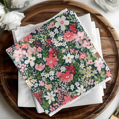 Vibrant Floral Pattern Decorative Paper Napkin