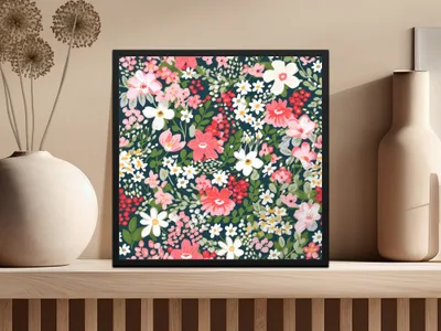 Vibrant Floral Art Print for Home Decor