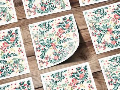 Floral Pattern Design with Berries Print Product