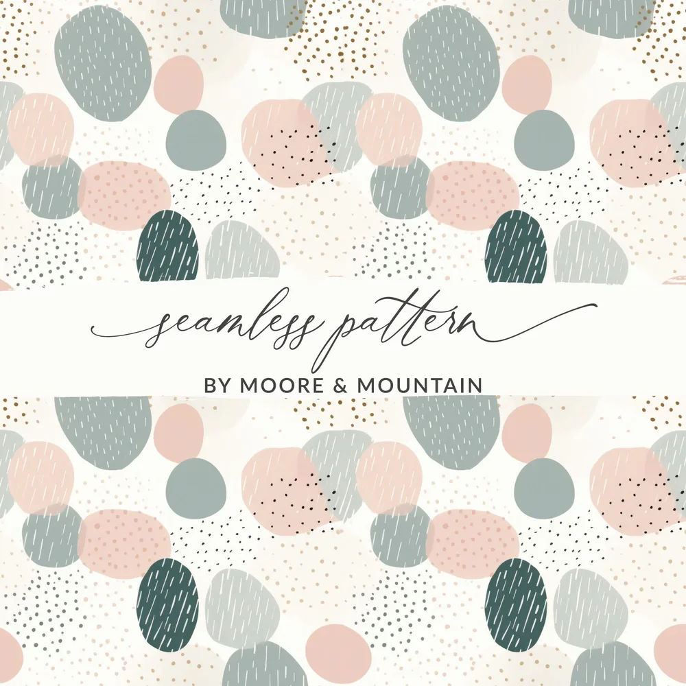 Abstract Polka Dot and Swirls Seamless Pattern Design