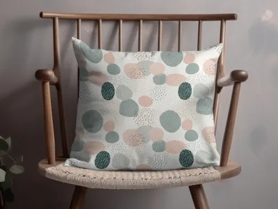 Modern Geometric Pastel Polka Dot Throw Pillow