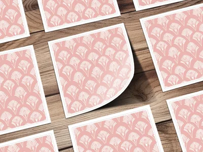 Pink and White Art Deco Geometric Pattern artwork