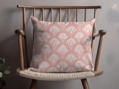 Minimalist Pink and White Patterned Pillow Product