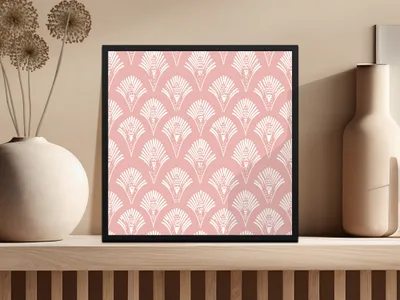 Elegant Pink Art Deco Wall Decor Framed Print