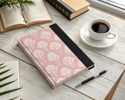 Elegant Pink Patterned Hardcover Notebook