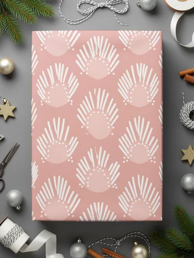 Pink Geometric Patterned Wrapping Paper for Gifts