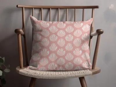 Pink Patterned Cushion with White Sun Art Pillow Product