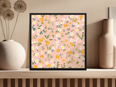 Vibrant Floral Pattern Decorative Wall Art Print