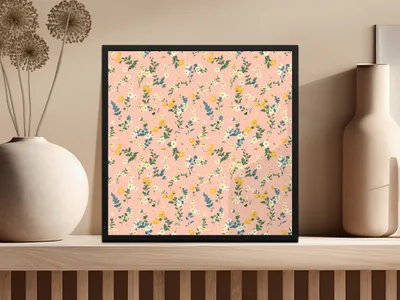 Floral Pattern Wall Art Print for Home Decor