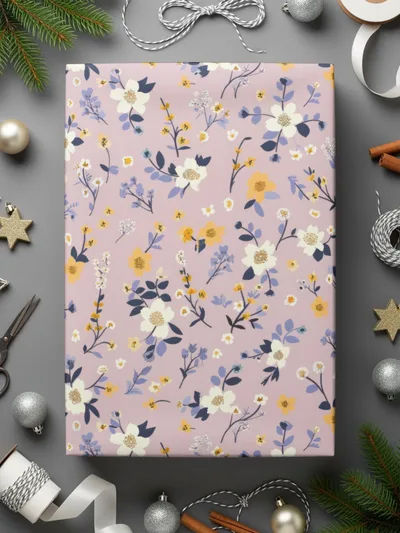 Elegant Floral Design Pink Gift Wrapping Paper
