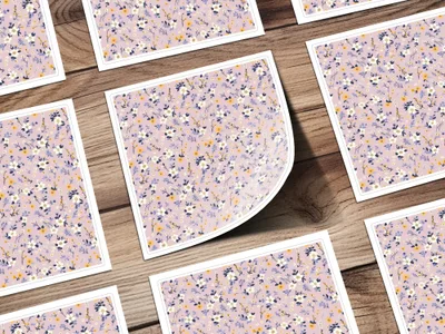 Floral Pattern on Soft Pink Background Sticker Sheets