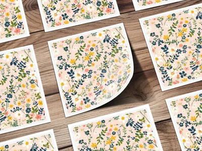 Floral Pattern Stickers For Scrapbooking Or Journals