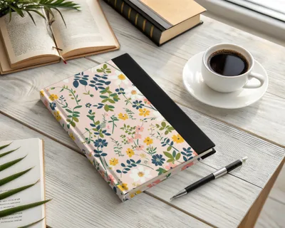 Floral Design Hardcover Notebook for Daily Use
