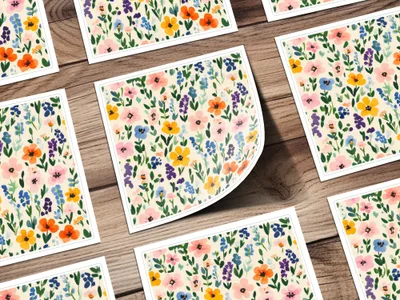 Vibrant Floral Patterned Stickers for Decor Projects
