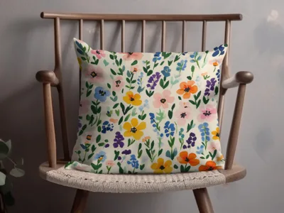 Colorful Floral Pattern Throw Pillow for Home Decor