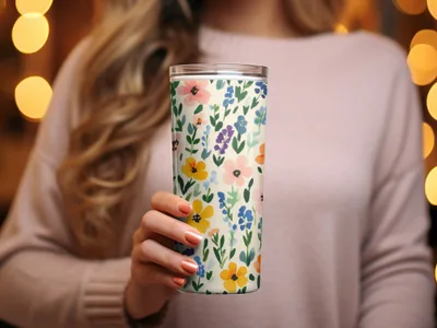 Colorful Floral Design Insulated Stainless Steel Tumbler