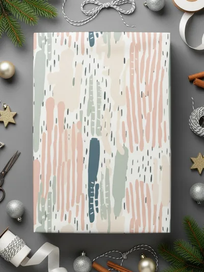 Festive Abstract Painted Pattern Wrapping Paper