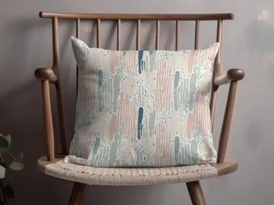 Abstract Pastel Brush Strokes Design Throw Pillow