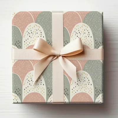 Elegant Pastel Gift Wrap with Bow Design for Presents
