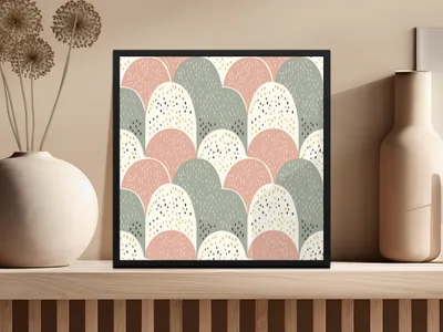 Abstract Pastel Pattern Framed Print Wall Art Decor