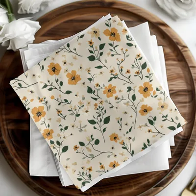 Elegant Floral Print Table Napkins for Stylish Dining