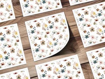 Boho Chic Watercolor Floral Seamless Pattern, Flower Digital Paper, Boho Pattern, Textile Print, Fabric Design, Muted Watercolor Flowers - Moore and Mountain