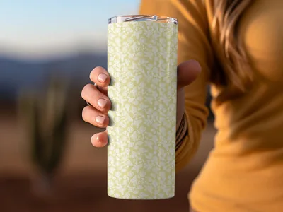 Elegant Light Floral Pattern Insulated Tumbler Product