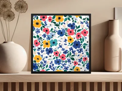 Vibrant Multicolored Floral Artwork for Home Decor
