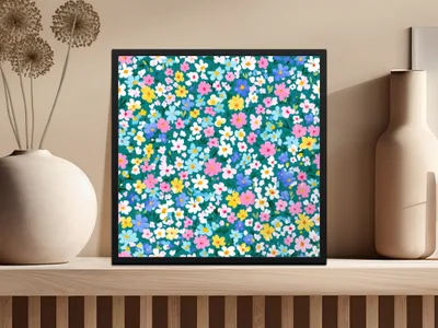 Colorful Floral Pattern Art Print for Home Decor