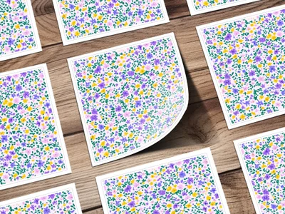 Colorful Floral Pattern Sticker Sheets Set of 10