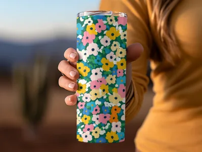 Floral Print Insulated Tumbler for Hot and Cold Drinks